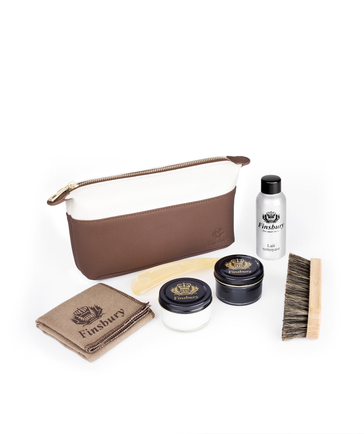 Trousse de voyage beige et marron