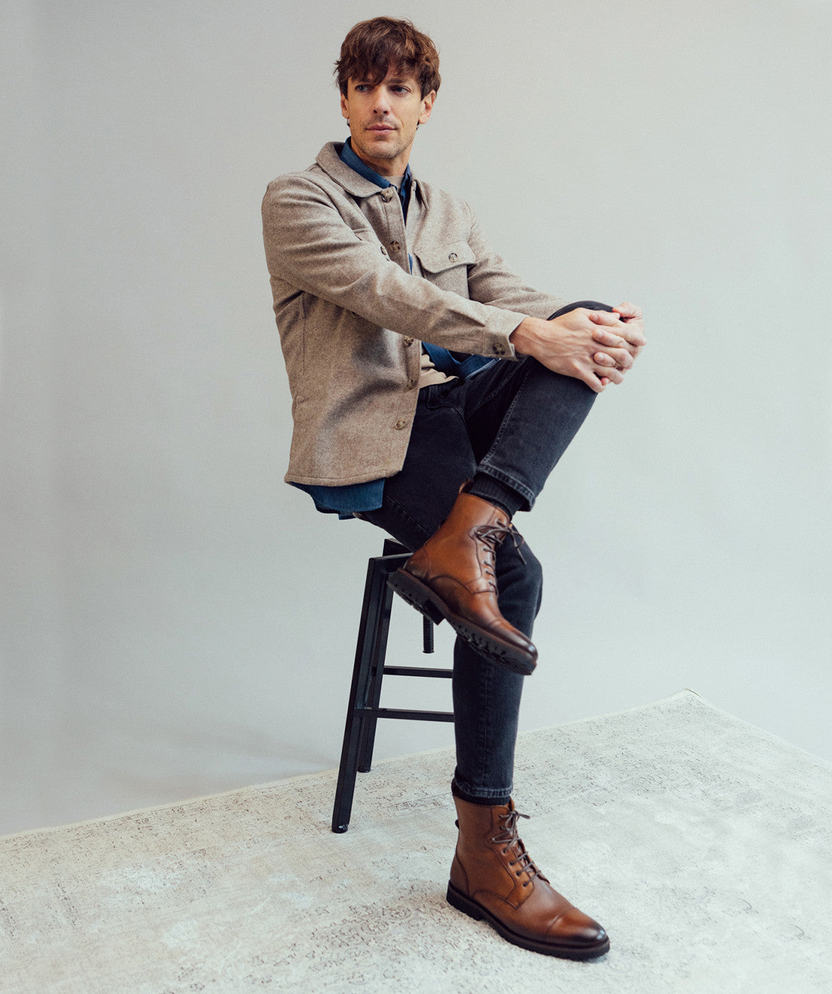 Bottines POWELL Marron Patiné