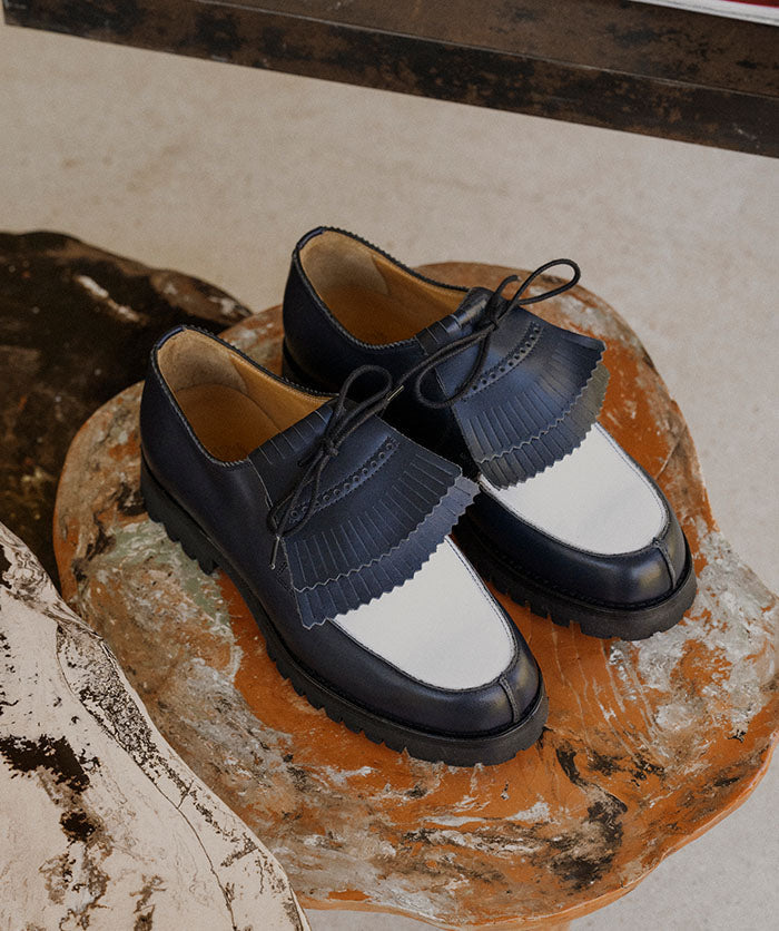 Derbies LEONIE Bleu et Blanc