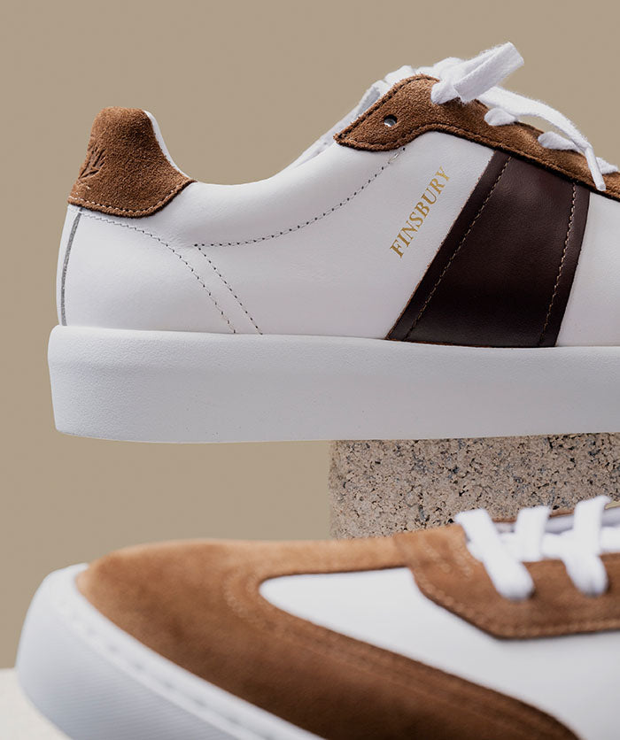Baskets LEO Blanc et Marron