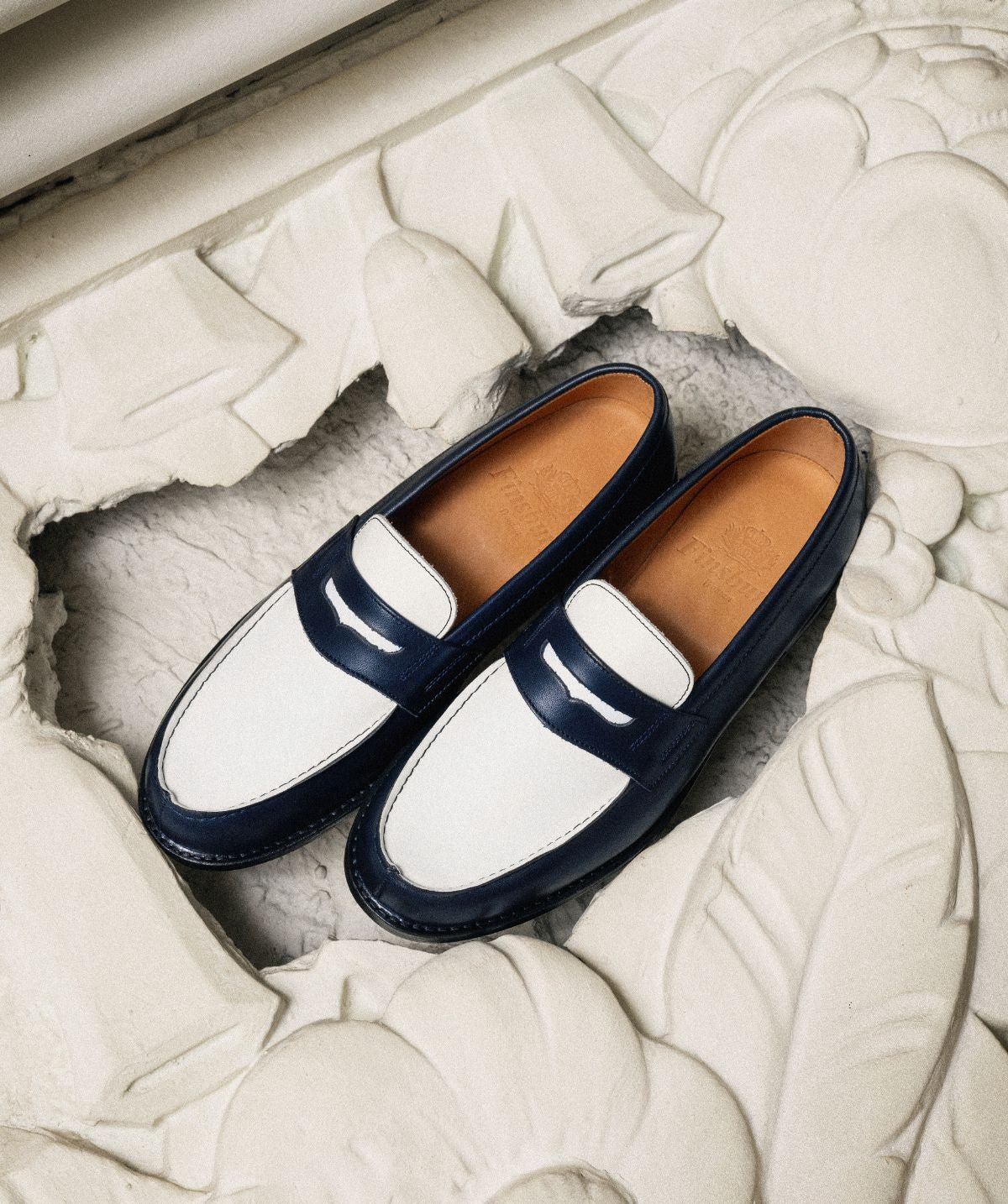 Mocassins Bicolore LILOU Marine et Blanc