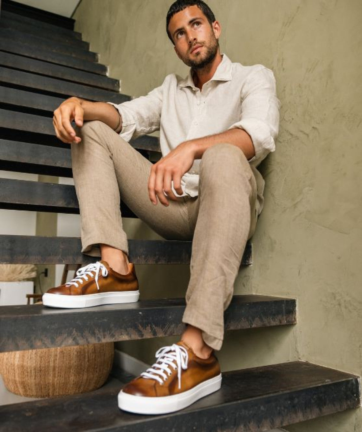Baskets JULIAN Marron Patiné