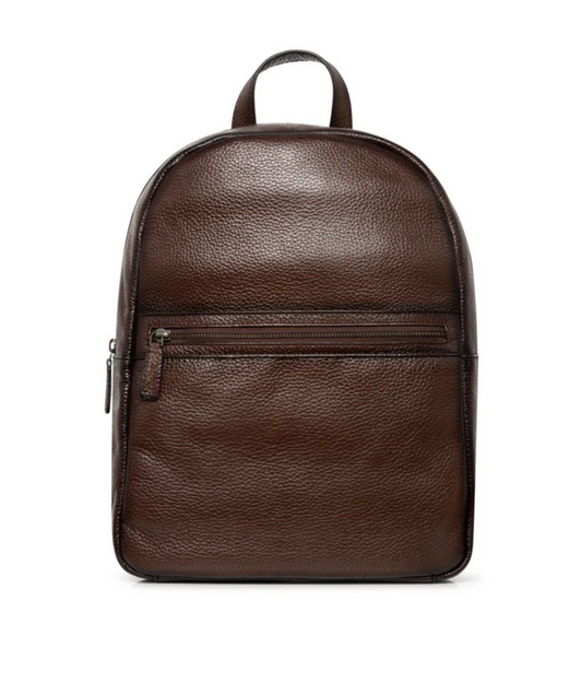Sac à Dos en Cuir Grainé Marron