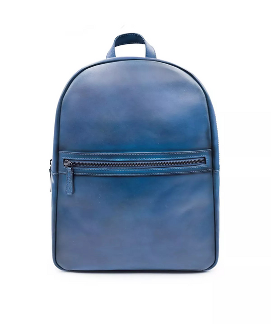 Sac à Dos en Cuir Patiné Bleu