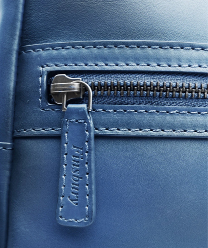 Sac à Dos en Cuir Patiné Bleu