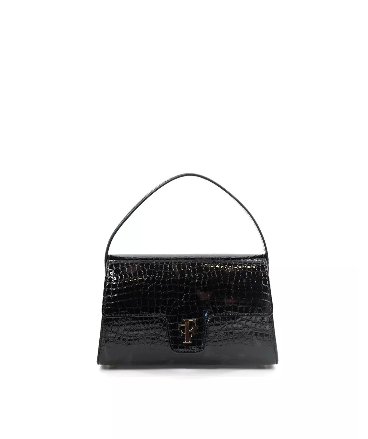 LE SAC FF23 CUIR Façon Croco Brun