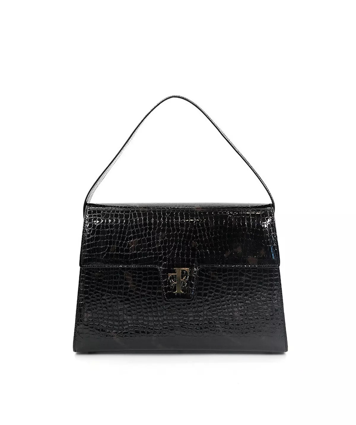 LE SAC FF35 CUIR FAÇON Croco Brun