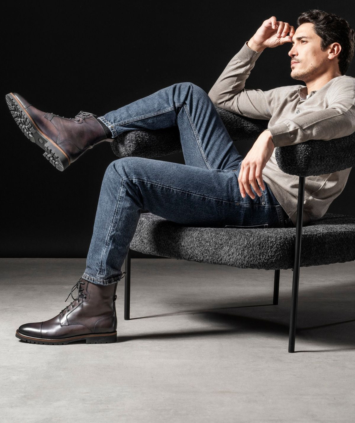 Bottines POWELL Gris Patiné