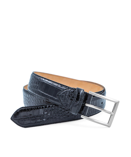 Ceinture Embossé Croco Noir (nouveau modèle)