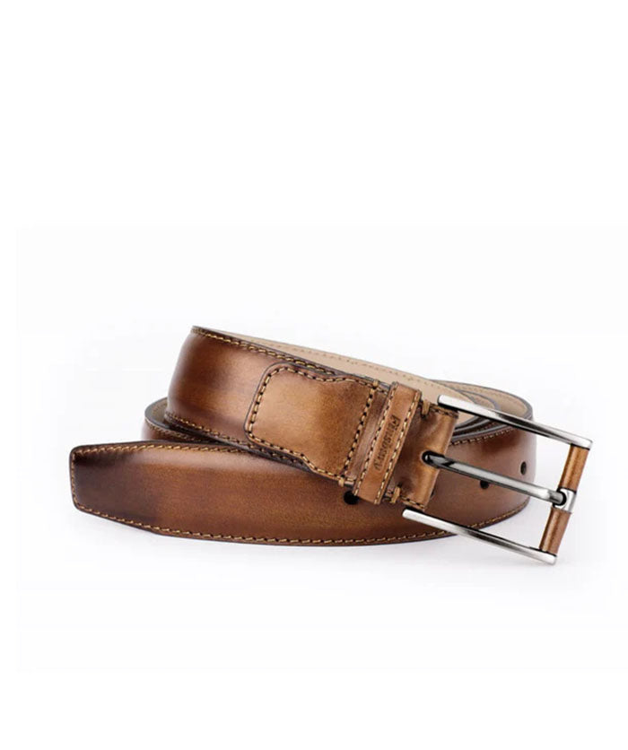 Ceinture Cuir Patiné Marron Nuancé