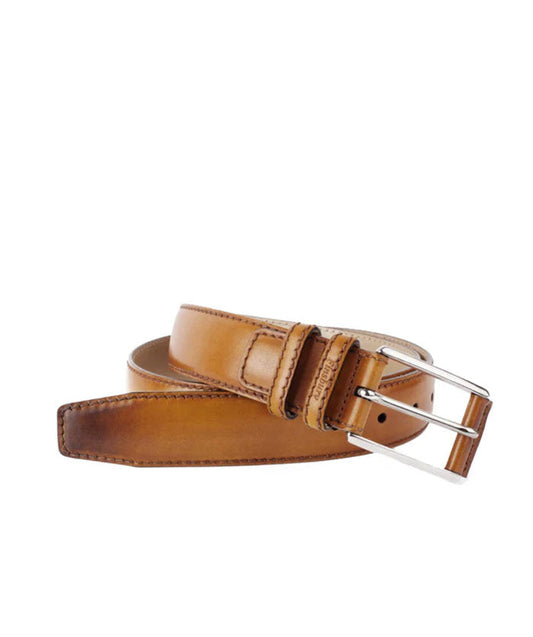 Ceinture Cuir Patiné Marron Clair