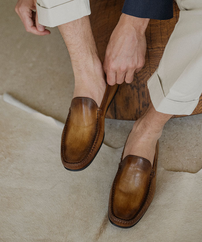 Mocassin LUCA Gold Patiné