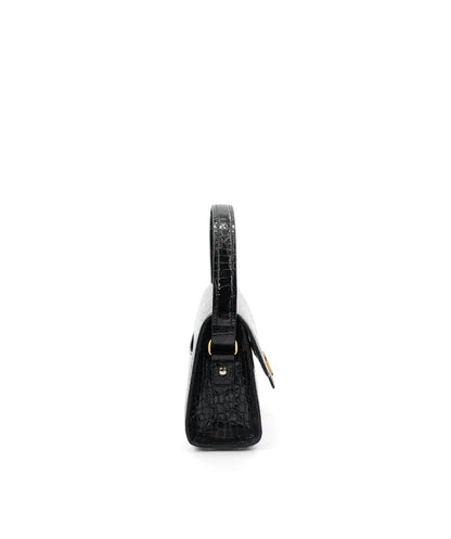 LE SAC FF23 CUIR Façon Croco Brun