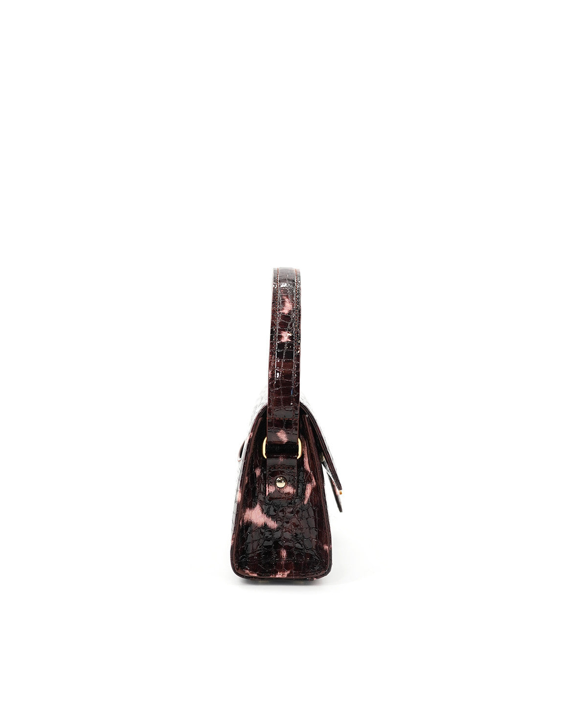 LE SAC FF23 CUIR FAÇON Croco Rose et Brun