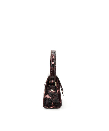 LE SAC FF23 CUIR FAÇON Croco Rose et Brun