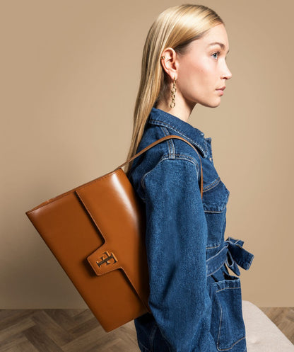 LE SAC FF35 CUIR FAÇON Croco Brun