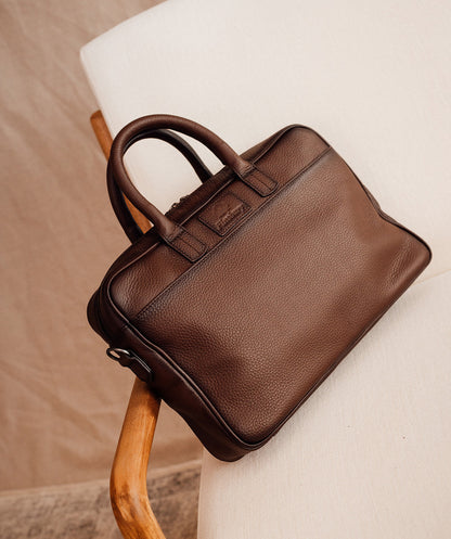 Mallette Grainée Grene Marron Foncé