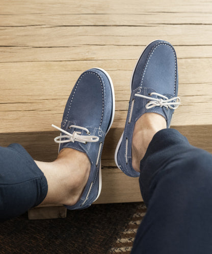 Mocassin MALLORCA Daim Bleu