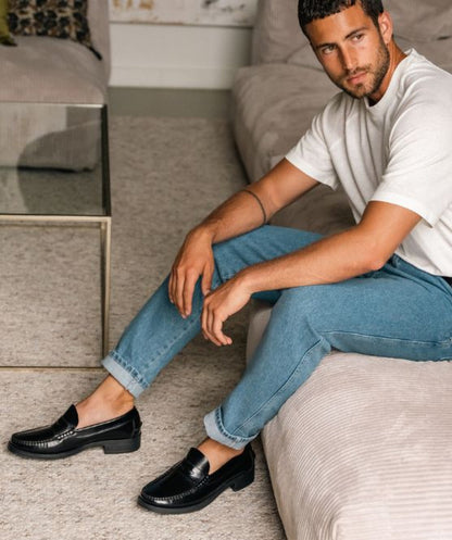 Mocassin MANATHAN Noir Lisse