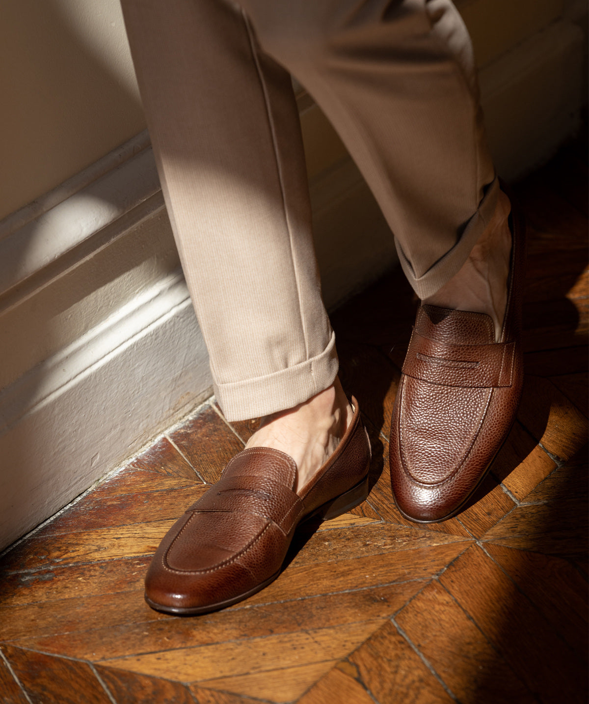 Mocassin MARKOS Grainé Marron Patiné