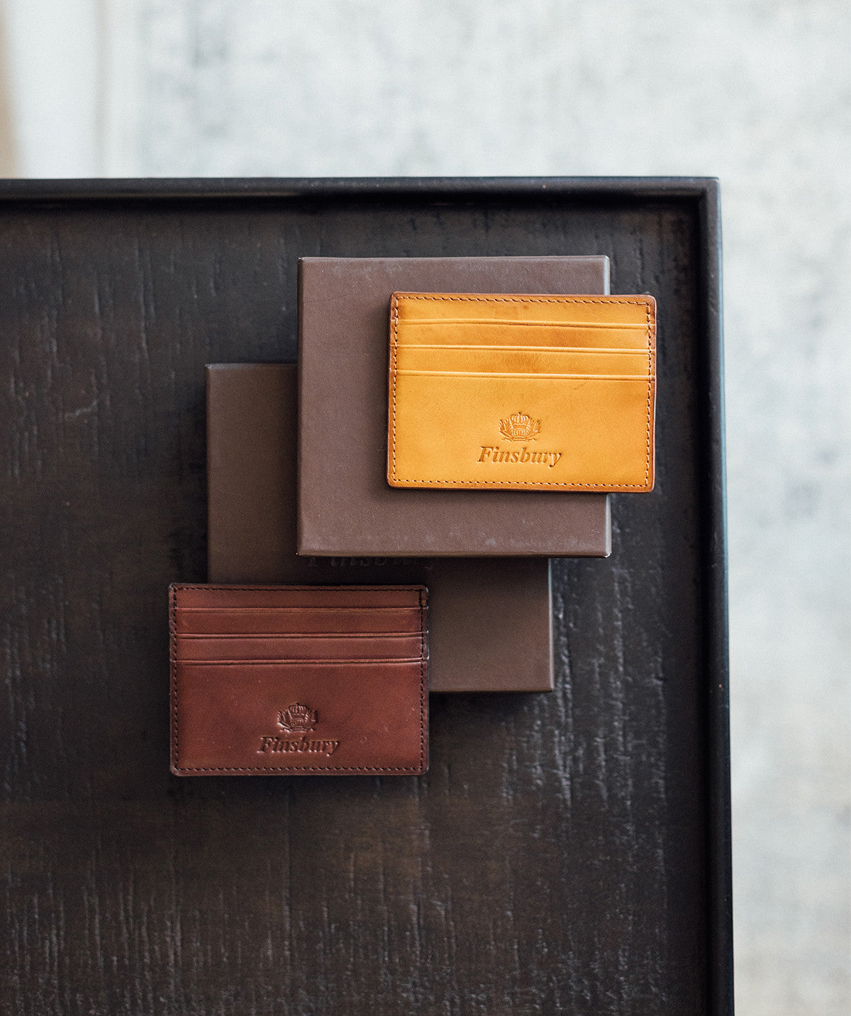 Porte-cartes Marron Patiné