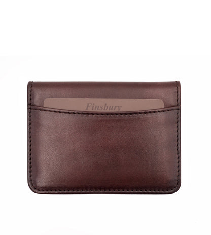 Porte-cartes à Deux Volets Marron Patiné