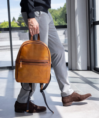 Sac à Dos en Cuir Patiné Gold
